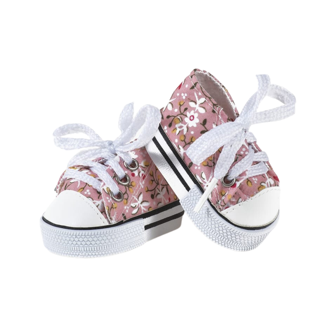 Doll Sneakers with Small Pink Flowers
