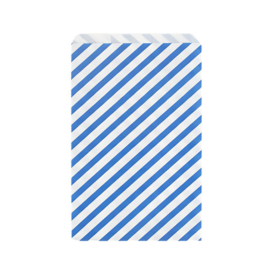 10 Paper Party Bags | Blue Stripes