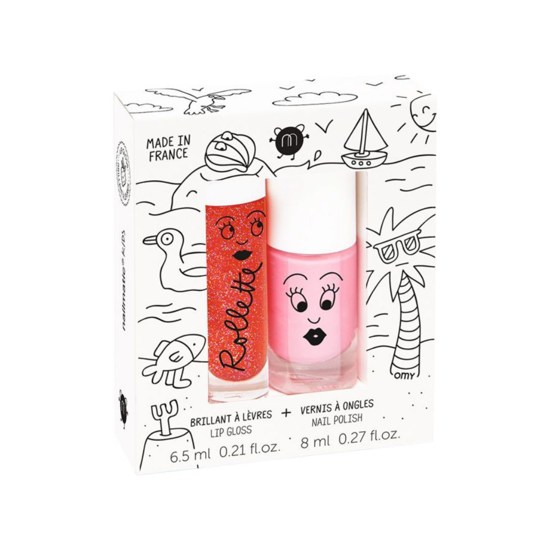 Gift Box Kids Nail Polish & Lip Gloss | Strawberry Pink