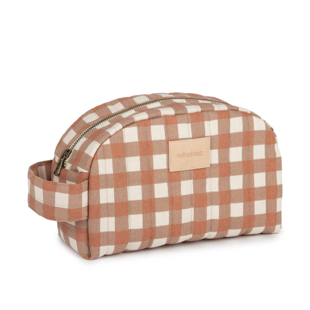 Hyde Park Waterproof Vanity Case | Terracotta Checks