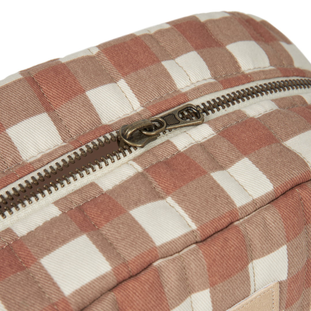 Hyde Park Waterproof Vanity Case | Terracotta Checks