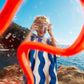 Portofino Kids Beach Poncho Blue Waves Waffle