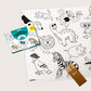 Animals Mini Foldable Colouring Kit for Kids with 6 Coloured Pencils