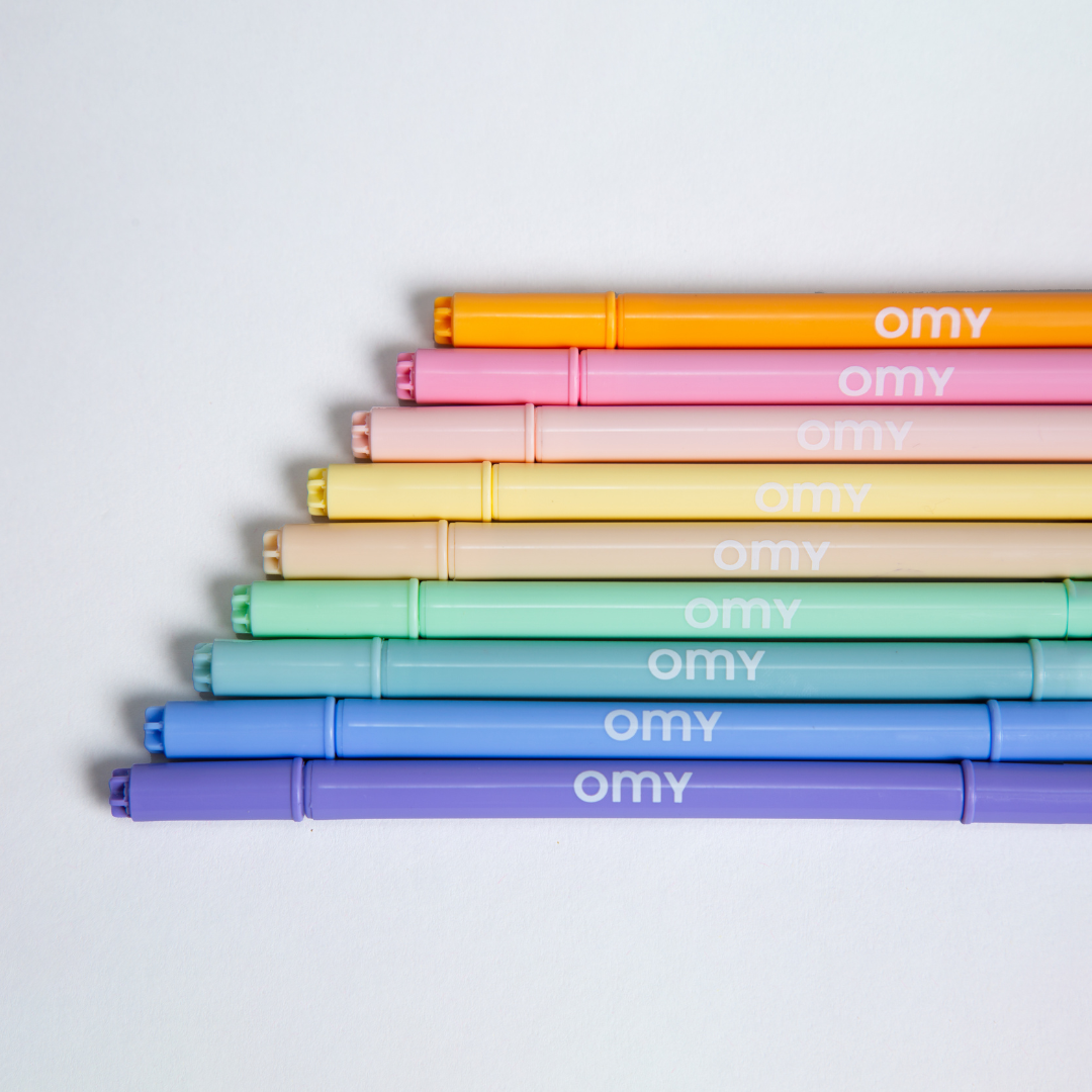 9 Pastel Felt Pens for Kids