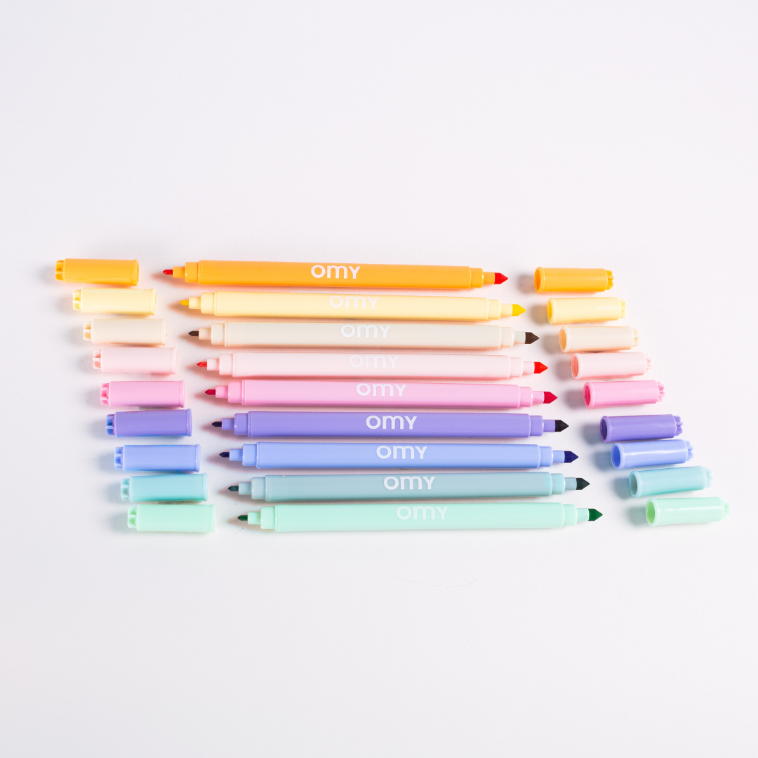 9 Pastel Felt Pens for Kids