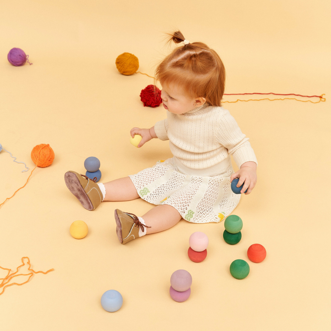 Nature-Inspired Play Wooden Rounds Set Rainbow