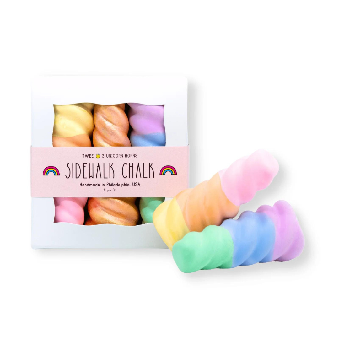 Rainbow Unicorn Horns Handmade Sidewalk Chalk - Set of 3