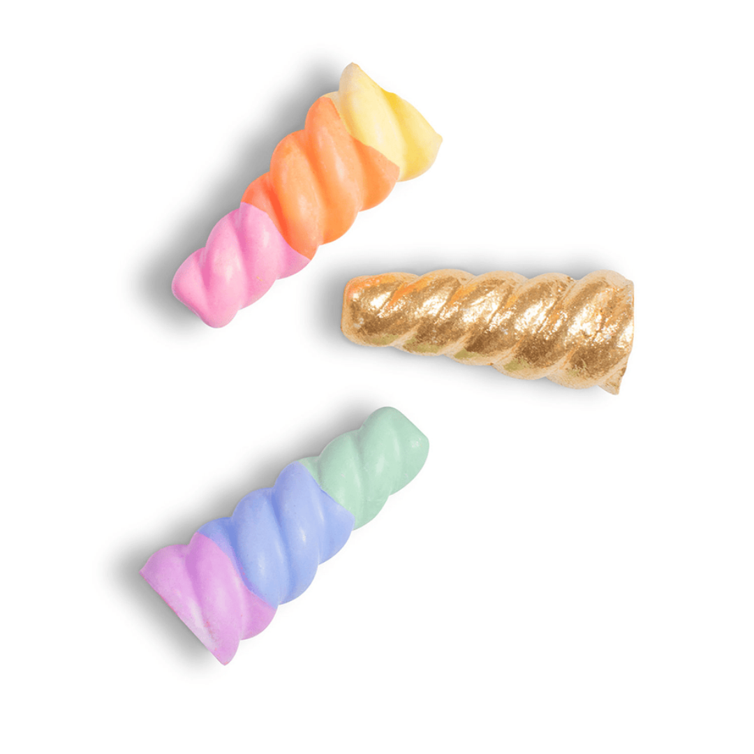 Rainbow Unicorn Horns Handmade Sidewalk Chalk - Set of 3