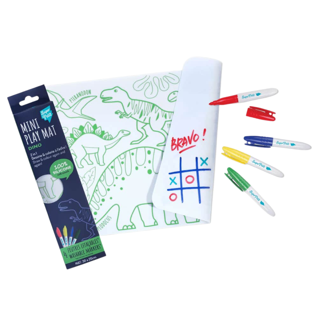 Reusable Colouring Mini Placemat for Kids Dinos