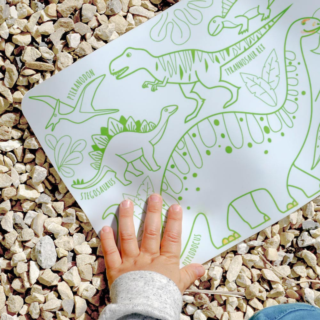 Reusable Colouring Mini Placemat for Kids Dinos