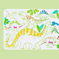 Reusable Colouring Mini Placemat for Kids Dinos