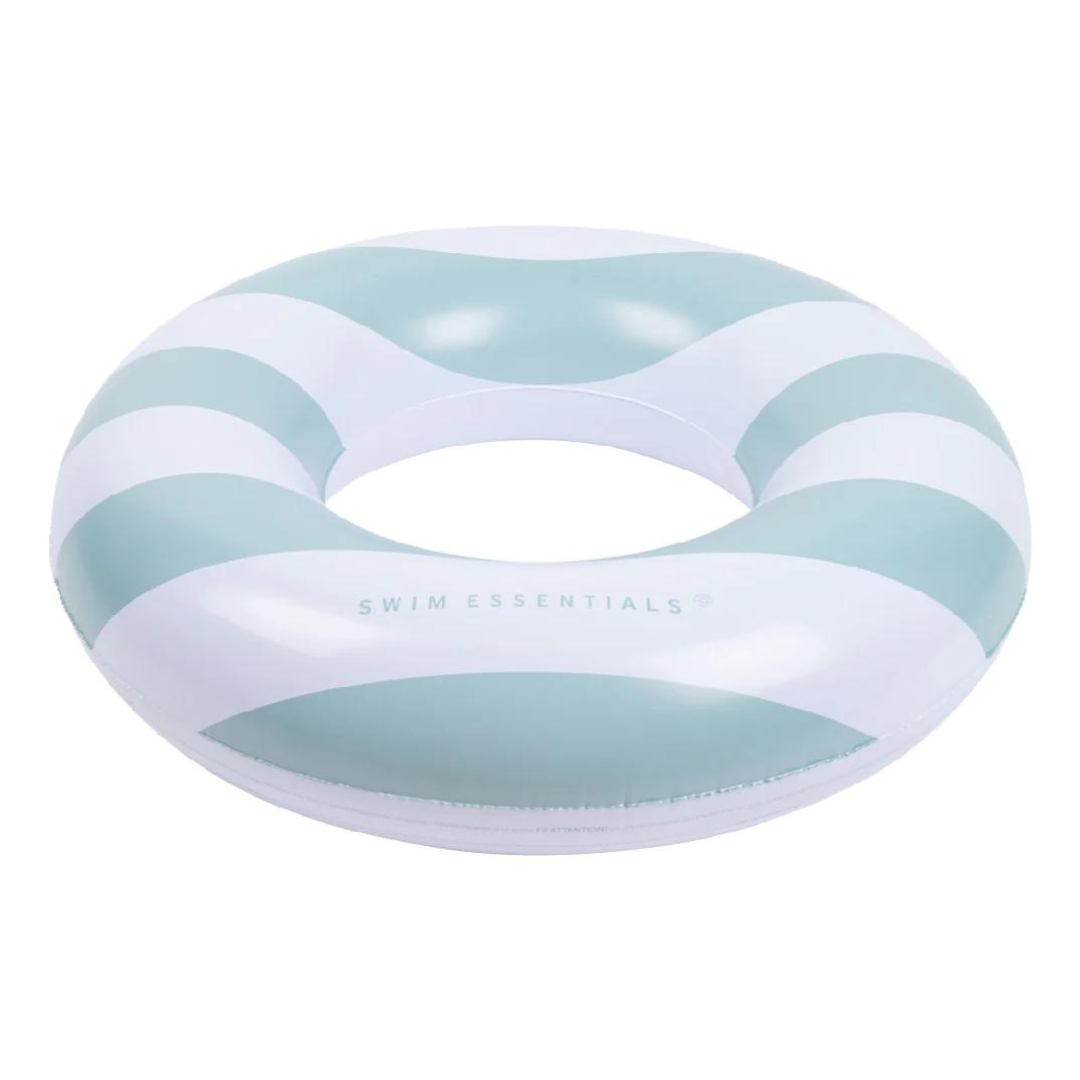 Vibrant 90 cm Swim Ring for Kids (Green White Striped)