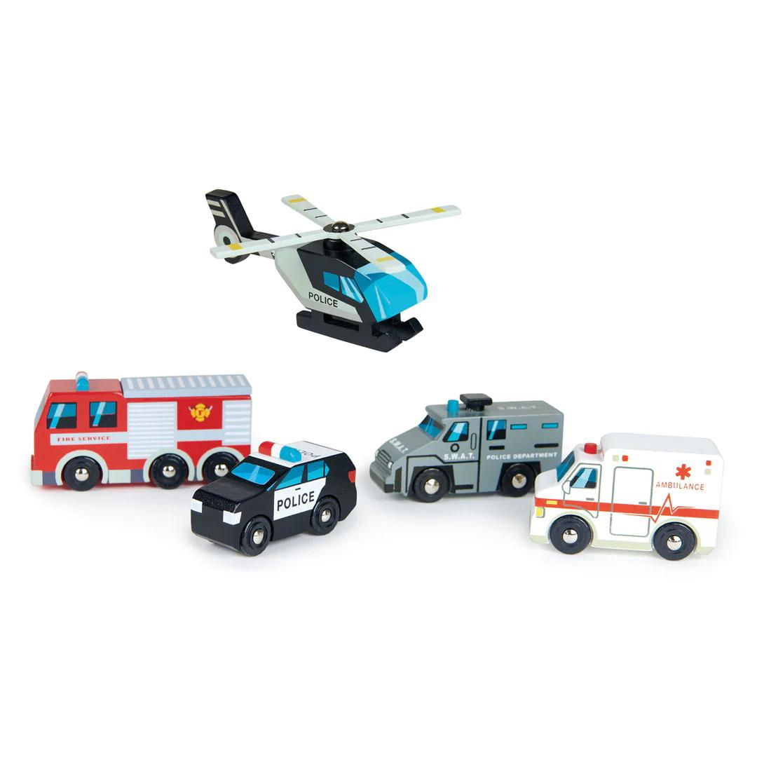 Emergency Wooden Vehicles Set