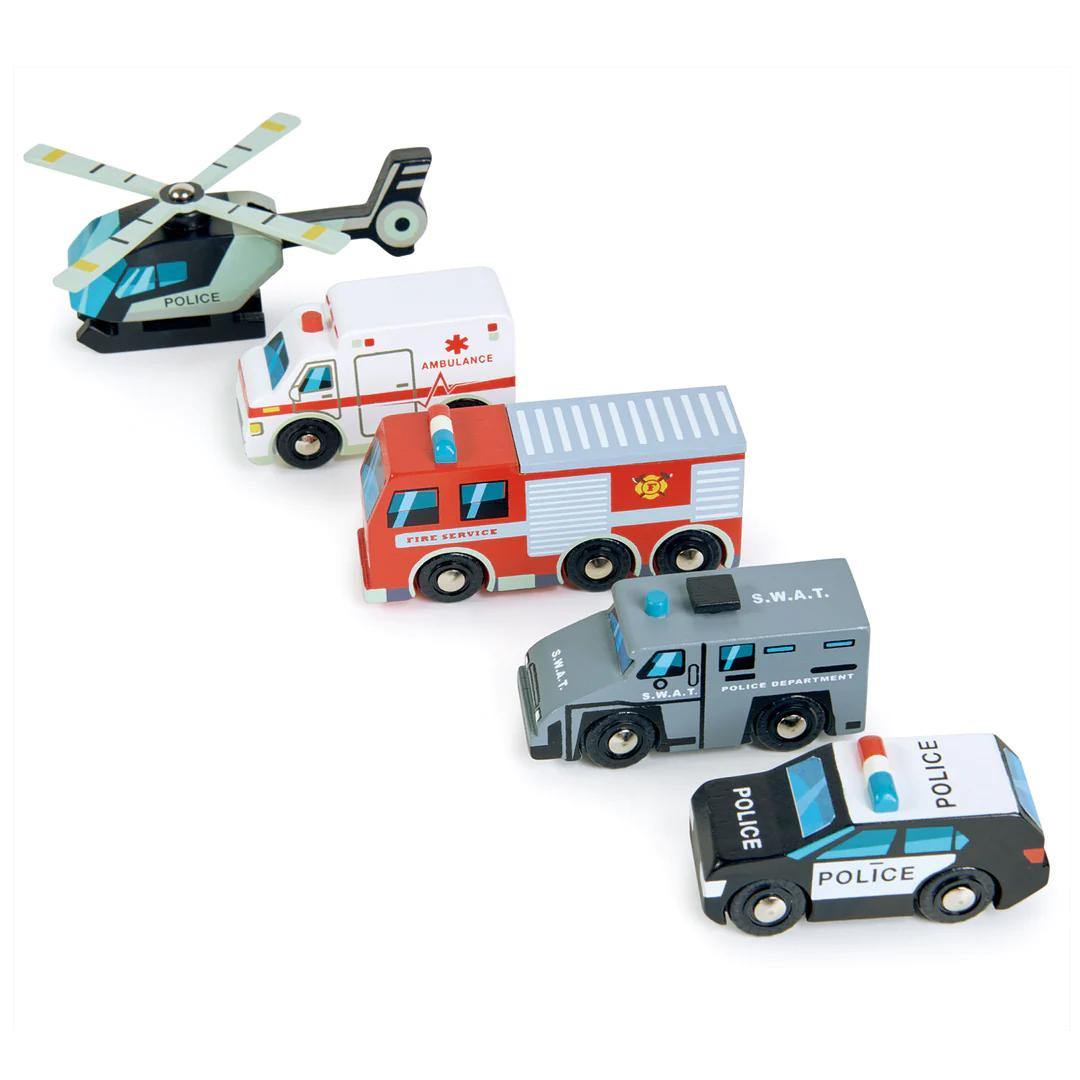 Emergency Wooden Vehicles Set