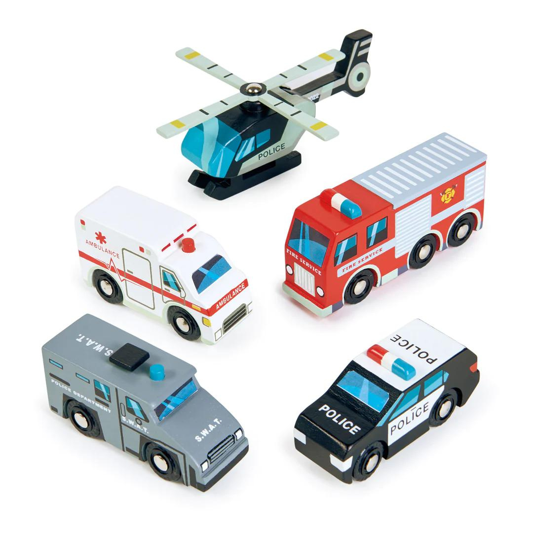 Emergency Wooden Vehicles Set