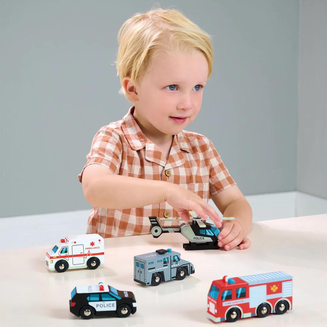 Emergency Wooden Vehicles Set