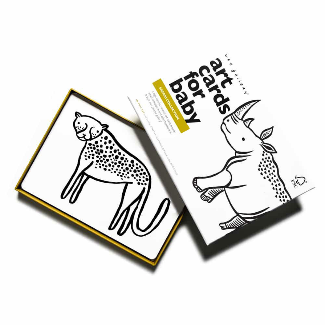 Safari Black & White Baby Art Cards