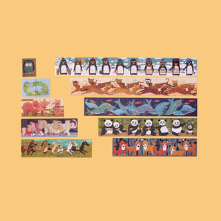 Ten progressive animal puzzles for learning numbers 1 to 10 from owl to penguins, Londji 10 Penguins educational counting jigsaw with increasing pieces for children