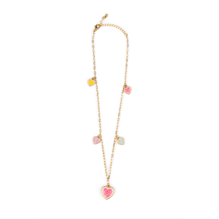 Girls' elegant necklace with rhinestone and pearl-effect bead accents on nickel-free chain, Great Pretenders boutique children's jewellery