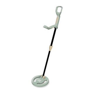 Metal detector for kids with adjustable stem and sound alerts, Kidywolf Kidymetal in green, treasure hunts in garden and beach sand, ages 6 plus
