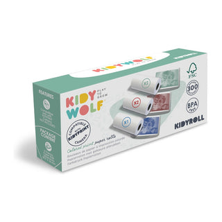 Paper roll refills for the Kidyprint kids printer, Kidywolf Kidyroll 5 Coloured Paper Rolls for Kidyprint, keeps little photographers printing, ages 3 plus