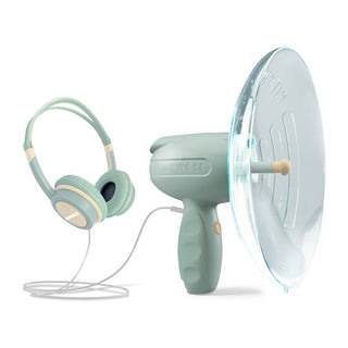 Sound amplifier spy toy for kids, Kidywolf Kidyspy in green, listen-in adventures and secret missions, ages 6 plus