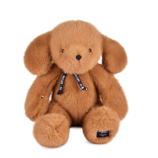 Peluche en coton biologique pour bébés, 40 cm, couleur caramel salé, Maïlou Tradition Sowen Certifiée GOTS avec rembourrage recyclé, fabriquée à la main en France, fidèle compagnon de la chambre d'enfant dès la naissance.