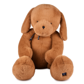 Peluche géante bio pour chien, 80 cm, couleur caramel salé, Maïlou Tradition Sowen, certifiée GOTS, fabriquée à la main en France, cadeau exceptionnel pour une chambre d'enfant, cadeau pour une occasion spéciale.