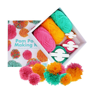 Pompom craft kit for kids, Rex London Make Your Own Pom Pom Kit, fluffy creative making for rainy afternoons, ages 6 plus