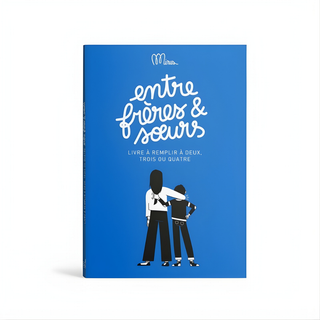 French sibling memory book 64 pages for 2 to 4 brothers and sisters, Minus Éditions Entre Frères et Soeurs hardcover keepsake, family gift for francophone children aged 6 plus, made in France