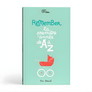 French baby memory book 96 pages recording first year milestones from A to Z, Minus Éditions Ta Première Année hardcover keepsake, baby shower gift for families raising children in French
