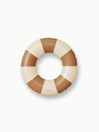 Inflatable swim ring for kids in soft matte colour, Petites Pommes Olivia Swim Ring 45cm Dolce, hand-printed Danish float with repair patch for pool days