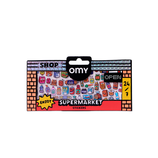 Supermarket stickers for kids with grocery and shopping designs in premium waterproof vinyl, OMY stickers for notebooks and water bottles, back-to-school gift, from Paris
