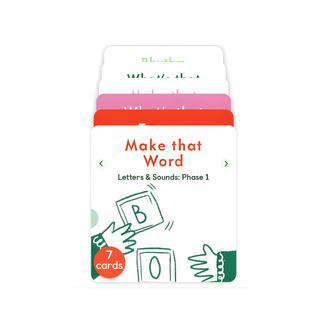Phonics Letters and Sounds Phase 1 set of 7 Yoto audio cards for early reading skills, ages 3 to 5
