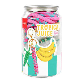 Bag charm craft kit for kids, La Petite Épicerie Pshiiit Tropical Juice can, make-your-own accessory for school bags, ages 8 plus