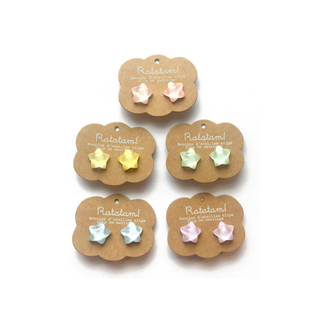 Clip-on star earrings for kids with padded comfort clips and no piercing needed, Ratatam Kids sparkly children's jewellery accessory, costume and play gift for girls aged 3 plus, designed in Lille, France