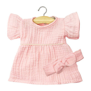 Doll outfit for Minikane dolls, Daisy Doll Dress and Headband Strawberry by Minikane, made in France in soft cottons for dressing and nurturing play, ages 2 plus