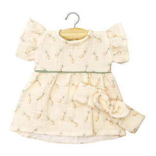 Doll outfit for Minikane dolls, Daisy Doll Dress and Headband Hélène by Minikane, made in France in soft cottons for dressing and nurturing play, ages 2 plus