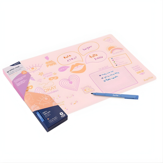 Graffiti colouring mat for tweens with urban street art theme and 4 washable markers, Super Petit reusable silicone placemat 40 x 30 cm, cool gift for older kids aged 6 plus