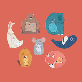 Large-piece insertable puzzles showing baby animals matched with mothers, Londji Mama Puzzle with 3 chunky pieces per jigsaw designed for small hands ages 2 plus