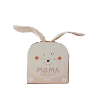 Toddler animal matching puzzle with 7 mother-and-baby sets in illustrated gift box, Londji Mama Puzzle first jigsaw for ages 2 plus, large easy-grip pieces, FSC cardboard