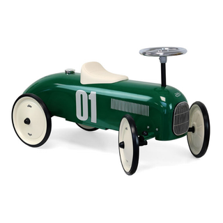 Vintage Metal Ride On Car British Green
