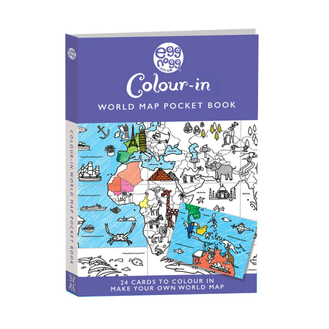 Fun Colouring Craft for Kids World Map Pocket Book