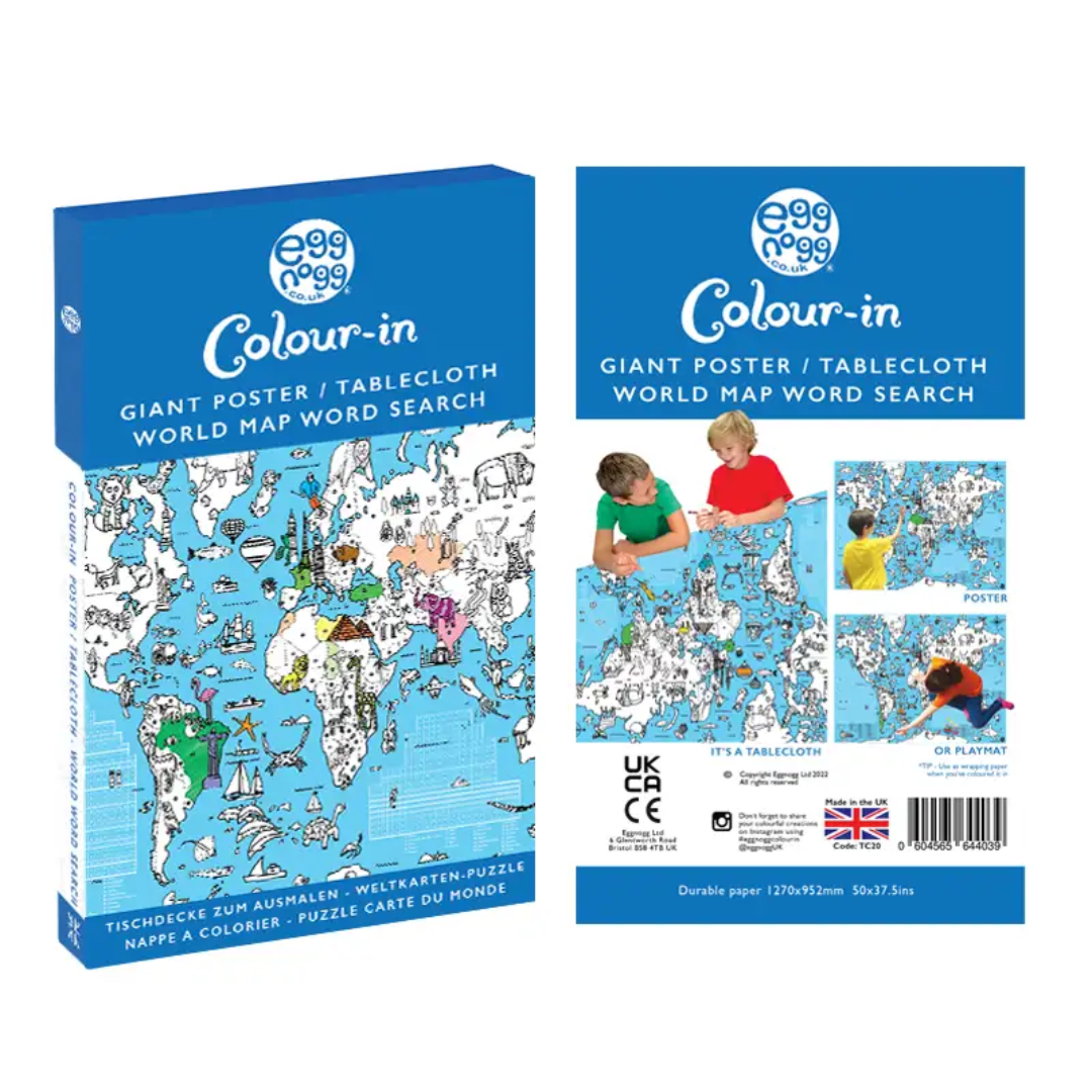 Colour-in World Search Map Giant Poster