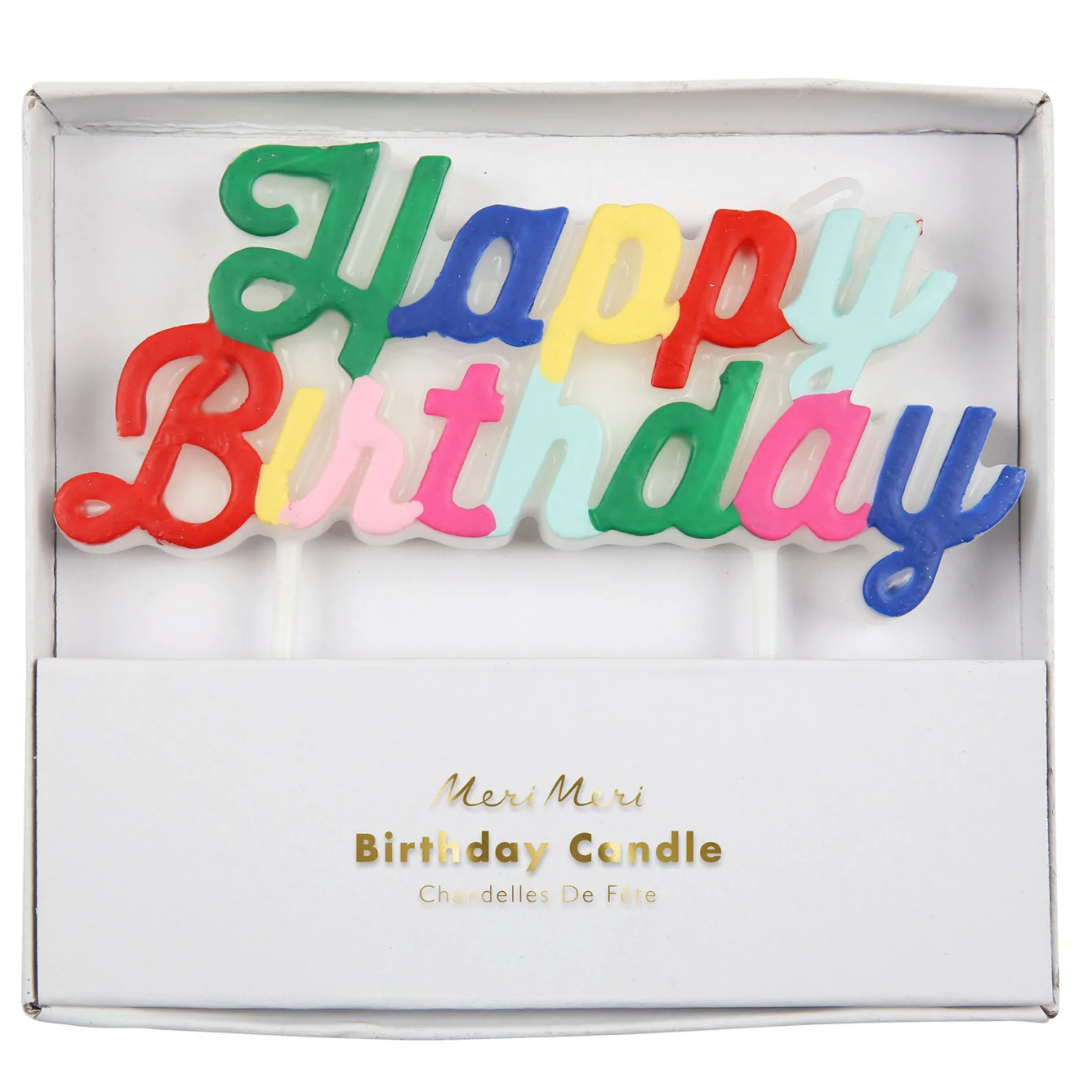 Multicolor Happy Birthday Candle