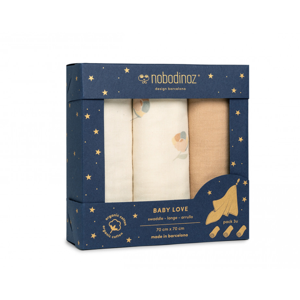 Box 3-pack Baby Love Swaddle - Blossom