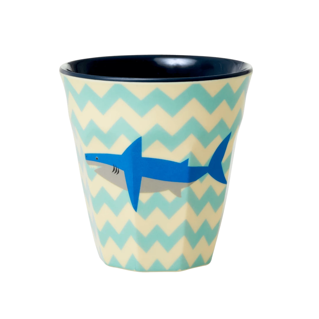Medium Melamine Cup with Shark Print