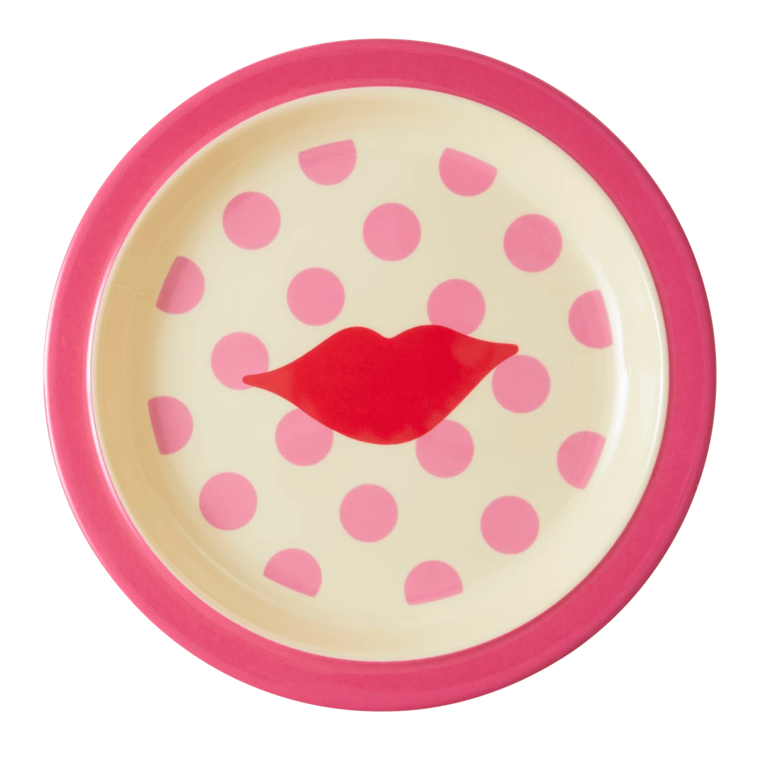 Melamine Kids Lunch Plate with Kiss Print