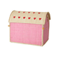 Raffia Toy Basket with Hearts - Small