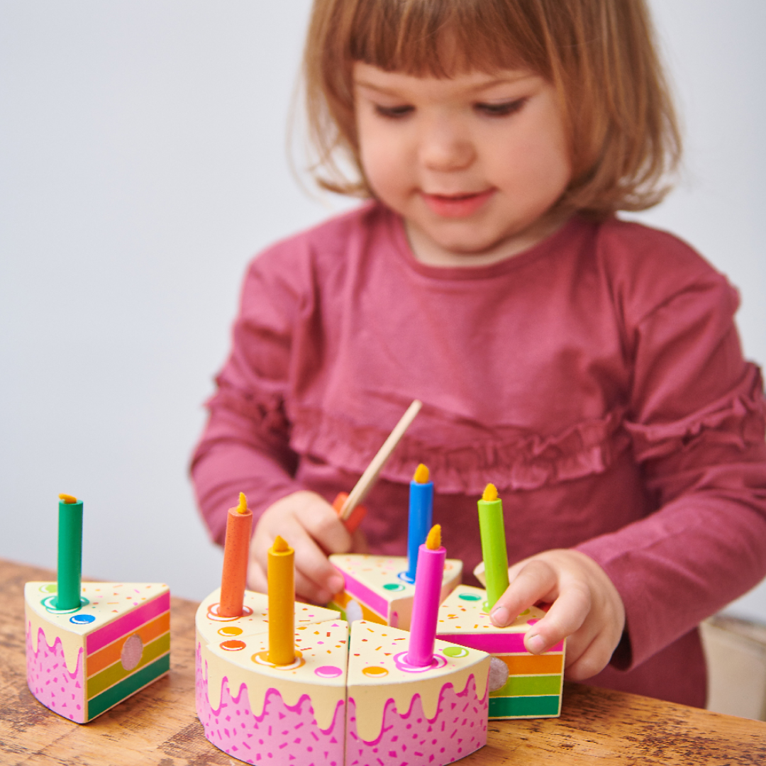 Pretend Play Rainbow Birthday Cake
